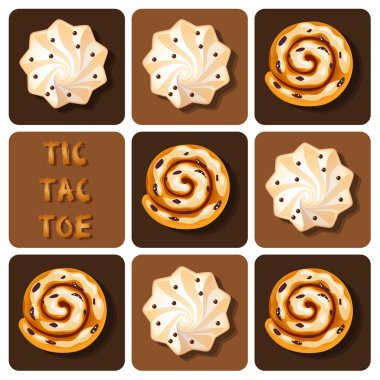 Tic Tac Toe tarçın rulo ve beze