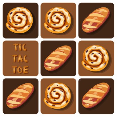 Tic Tac Toe ekmek ve tarçın rulo
