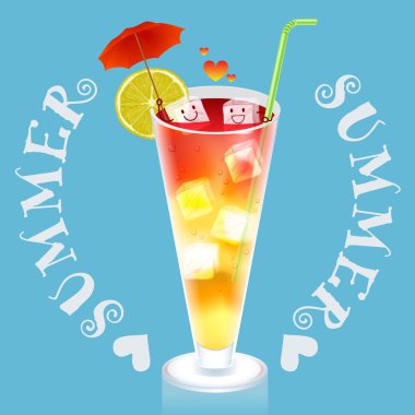 Kokteyl küp buz üzerinde yüz ifadesi