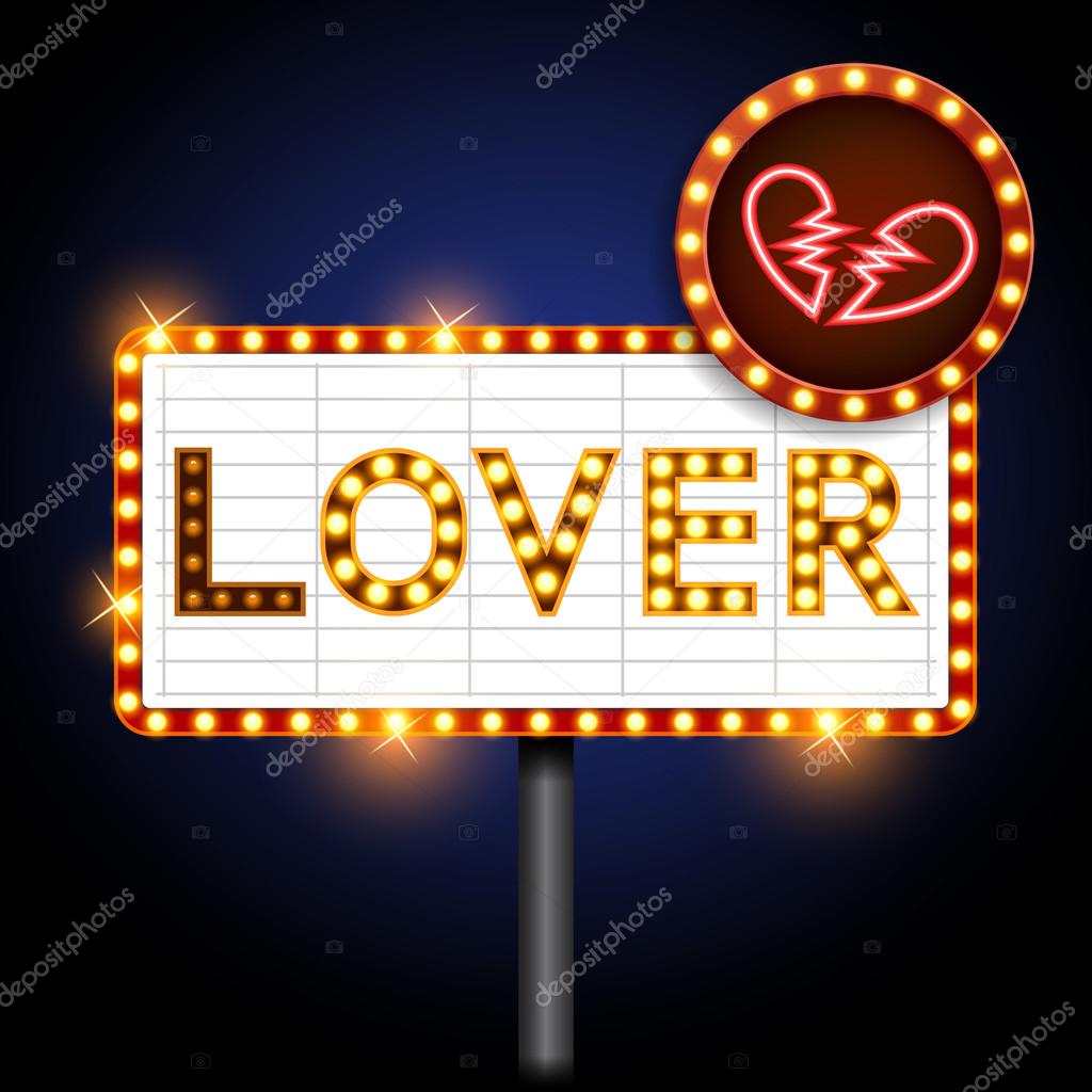 lover and broken heart neon sign