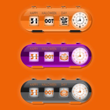 Halloween day with table flap clocks and number counter