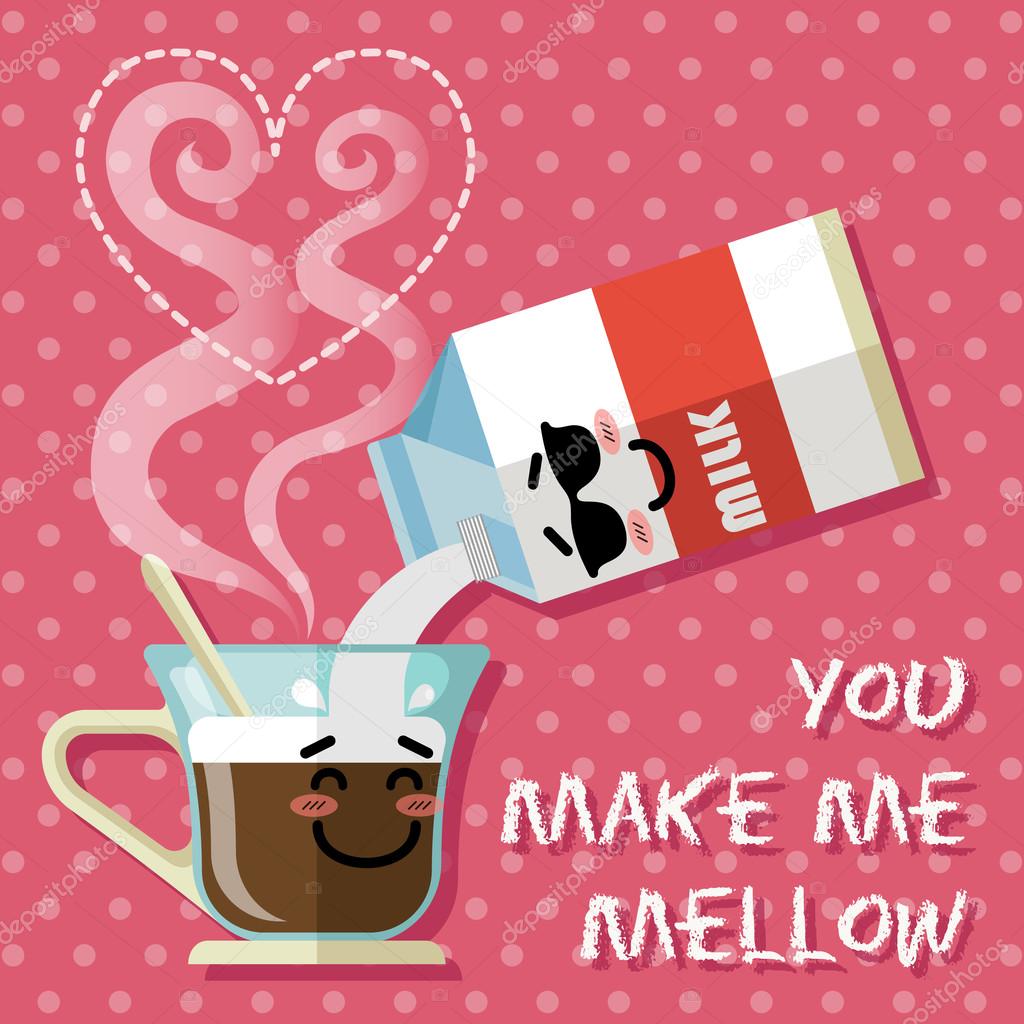 Smiling Cartoon On Coffee Cup And Milk Carton Vector Image By C Bualai Vector Stock Smiling Cartoon On Coffee Cup And Milk Carton Vector Image By C Bualai Vector Stock