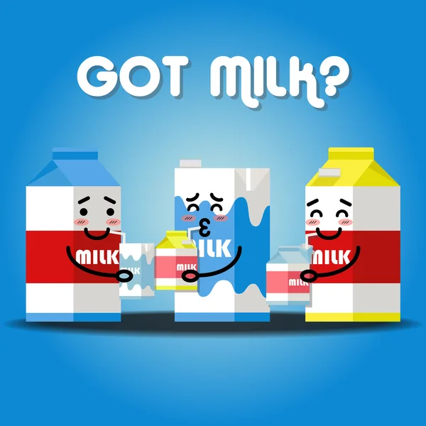 Milk cartons drinking milk — Stock Vector