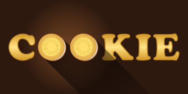tanımlama bilgisi word ile krem kurabiye Üstten Görünüm
