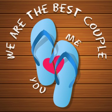 a pair of rubber flipflops on a wood panel clipart