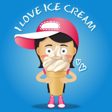 mutlu kadın büyük yumuşak hizmet dondurma