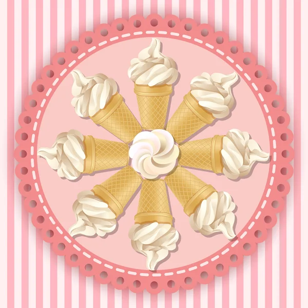 Illustration de cône de crème glacée de service doux — Image vectorielle