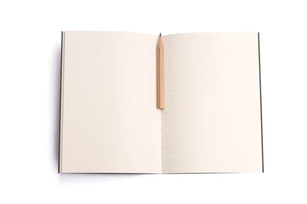 Little classic notebook with wood pencil — Stock Photo, Image