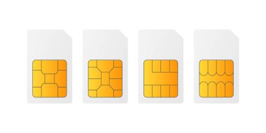 Sim Kart Çipini beyaz arkaplanda ayarla