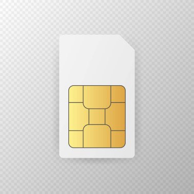 Beyaz arkaplanda Sim Kart Çipi
