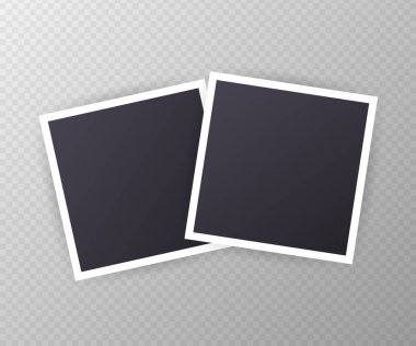 Yapışkan bantlı klasik fotoğraf çerçevesi. Eski tarz. Yapıştırıcı bantlı vektör illüstrasyonu