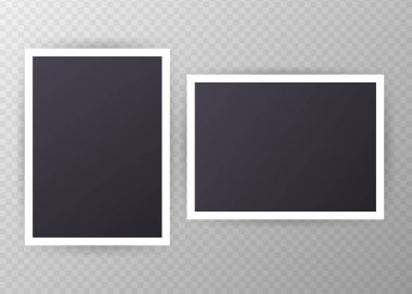 Yapışkan bantlı klasik fotoğraf çerçevesi. Eski tarz. Yapıştırıcı bantlı vektör illüstrasyonu