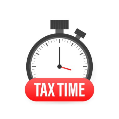 Vergi zamanı kırmızı 3d gerçekçi kağıt konuşma balonu izole edildi