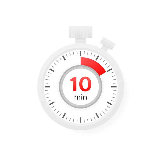 Timer Van Minuten Stopwatch Icoon Platte Stijl — Stockvector
