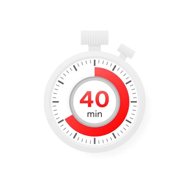 Timer Van Minuten Stopwatch Icoon Platte Stijl — Stockvector