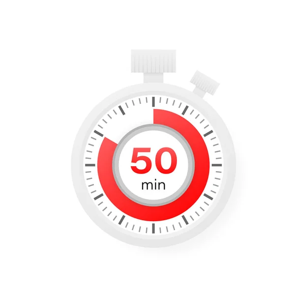 Minutes Timer Stopwatch Icon Flat Style — Stock Vector