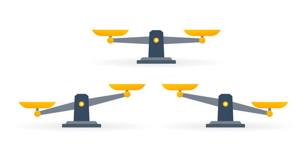 Весы, плоский дизайн, Весы, векторная иллюстрация на белом фоне.
