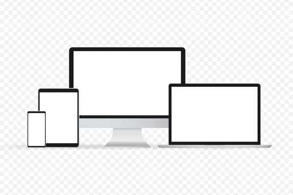 Изолированный Вектор Ноутбука Вектор Иллюстрации Гаджета Современный Компьютер Ноутбук Смартфон — стоковый вектор