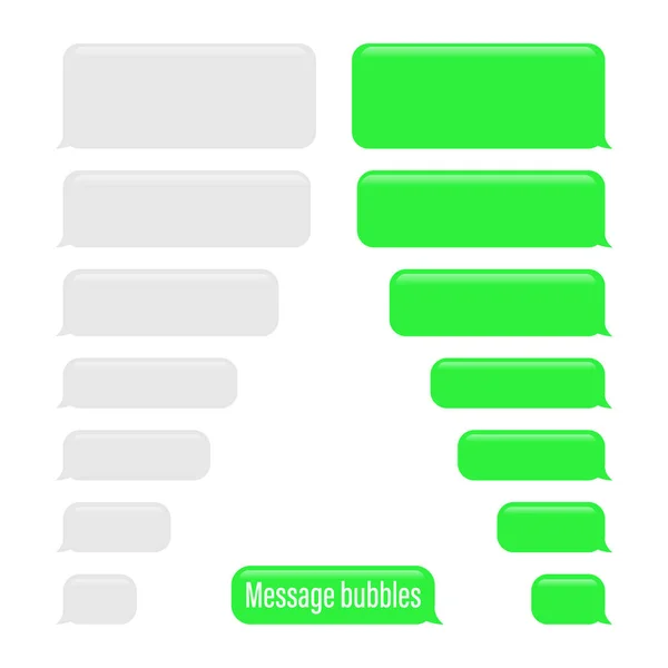 Messages Plats Bulles Interface Chat Bulles Message — Image vectorielle