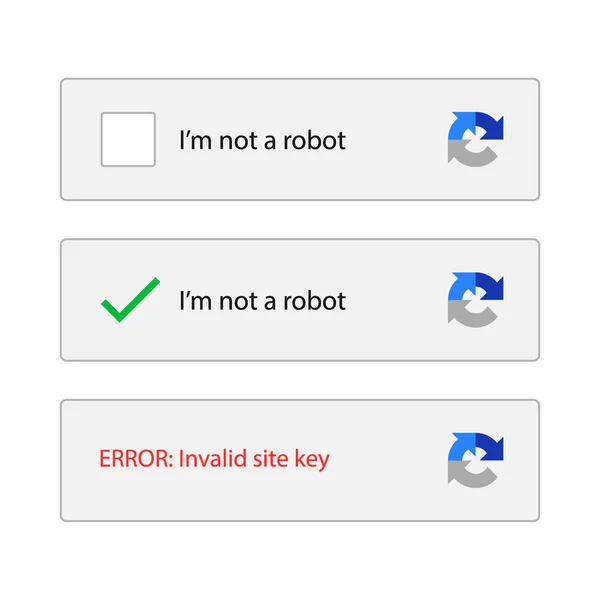 Captcha Nie Jestem Robotem Wektor Kod Komputera — Wektor stockowy