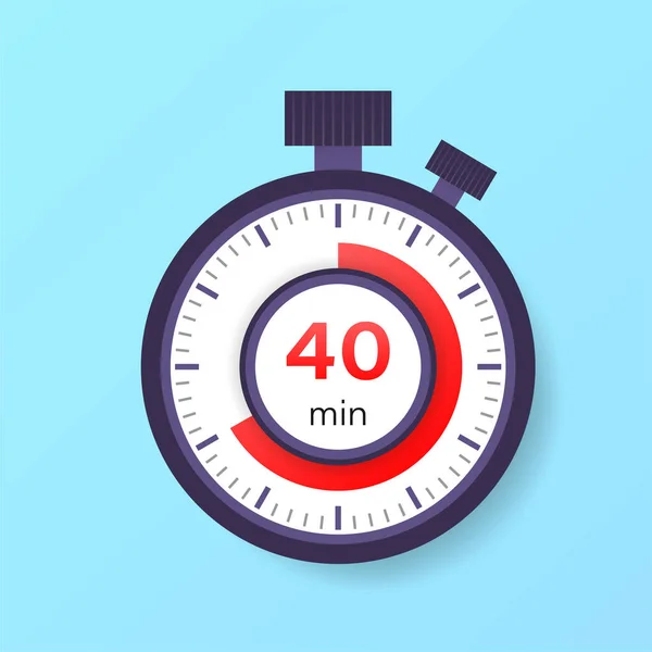 40分钟的计时器以平面样式显示的秒表图标 — 图库矢量图片