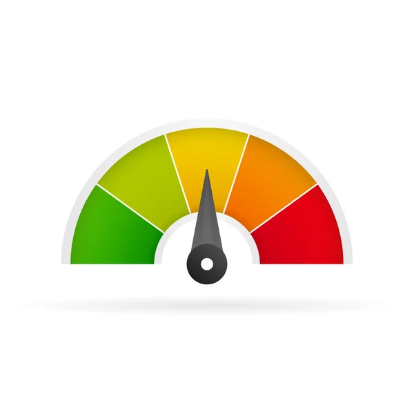 Credit Score Snelheidsmeter Witte Achtergrond — Stockvector