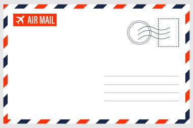 Hava Postası Zarf Sınırı - Vektör İllüstrasyonu