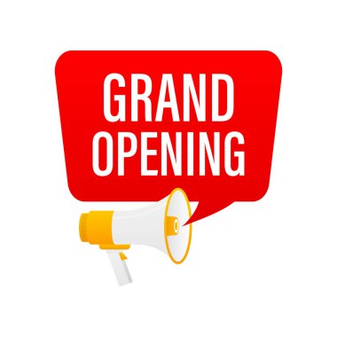 Büyük açılışı olan el ele tutuşan megafon.