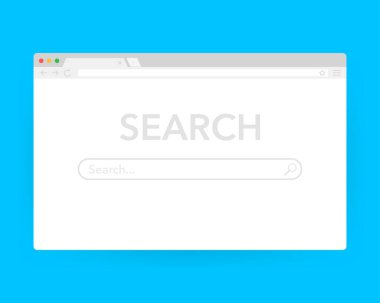 Tarayıcı pencere vektör çizimi. Düz biçimli tarayıcı ya da web tarayıcı. Pencere kavramı internet tarayıcısı.