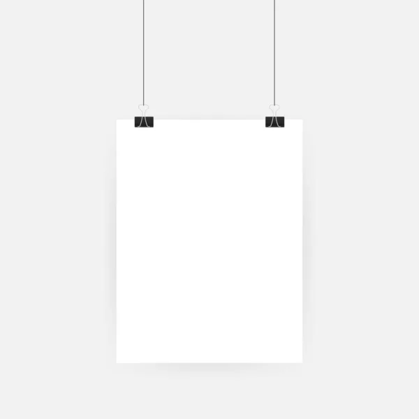 Ein Satz Mehrfarbiger Ordnerklammern Auf Einem Blatt Papier Auf Transparentem — Stockvektor