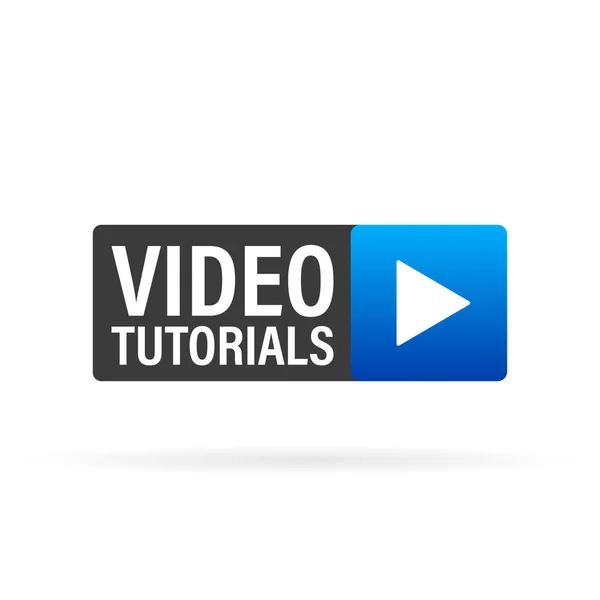 Video tutorial icon on white background