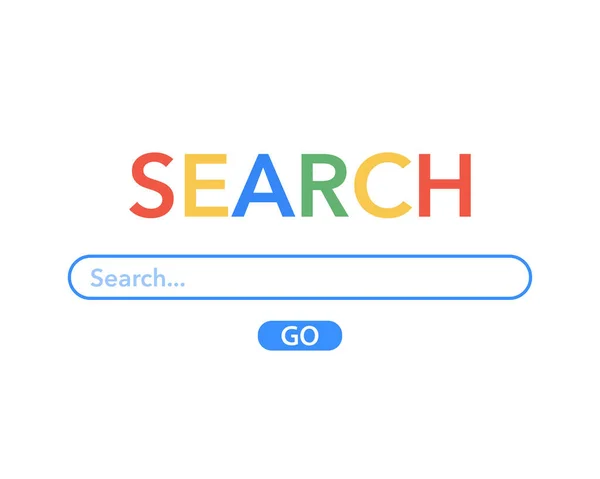 Vector Element Search Bar Site Keresőmotor Sablon — Stock Vector