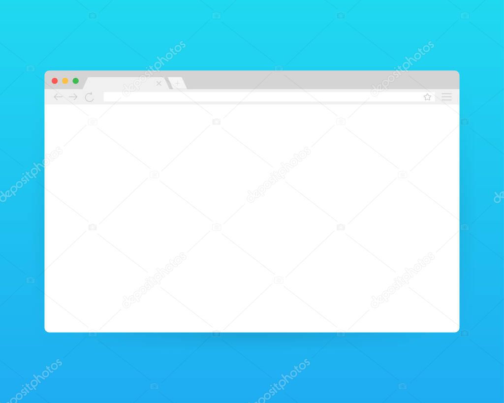 Browser window vector illustration. Browser or web browser in flat style. Window concept internet browser.