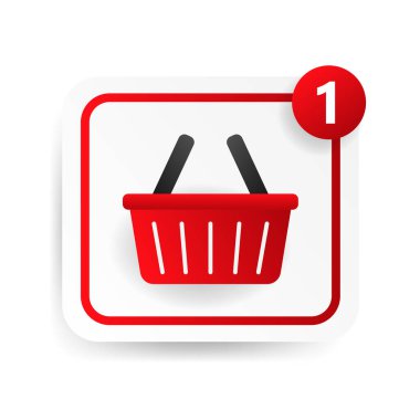 Beyaz arkaplanda alışveriş sepeti web düğmesi.