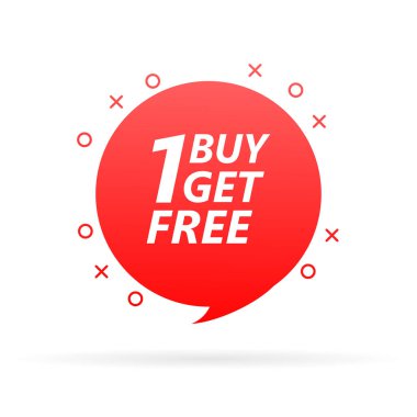 Satın Al 1 Kırmızı Etiket Simgesi Vektör Tasarımı