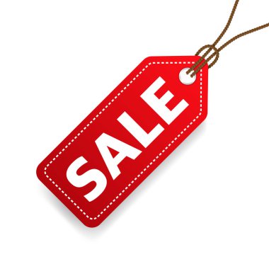 Gölgeli kırmızı renkli kağıt satış etiketi