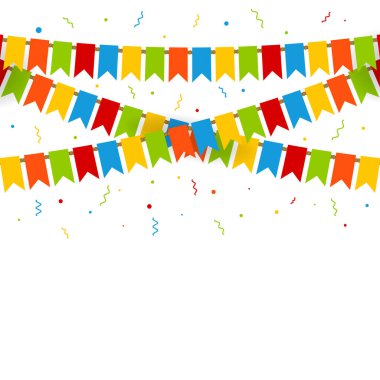 Çok renkli parlak kiraz çiçekleri bayrakları süslüyor