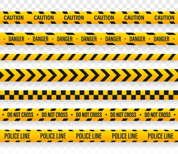 Vector Police Line Cross Tape Design — Stock Vector