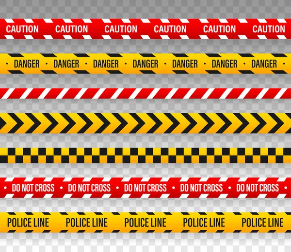 Vector Police Line Cross Tape Design — Stock Vector