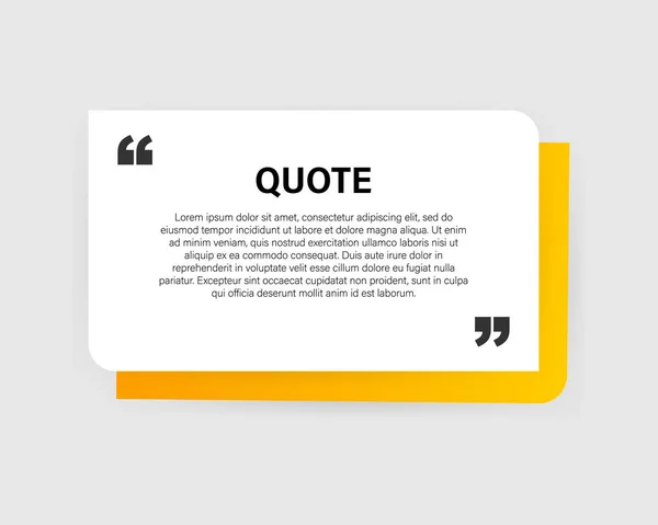 Quote Rectangle Isolated Material Design Style Background Modern Vector Illustration — Stock Vector