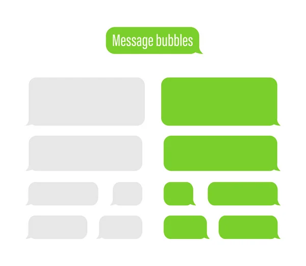 Mensajes Planos Burbujas Interfaz Chat Burbujas Mensaje — Archivo Imágenes Vectoriales