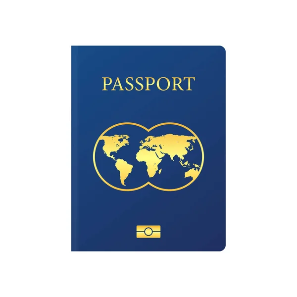 Plantilla Cubierta Pasaporte Internacional Vectorial Pasaporte Azul Sobre Fondo Blanco — Archivo Imágenes Vectoriales