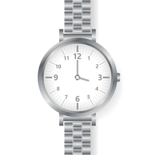 Analoge Armbanduhr Für Herren Auf Weißem Hintergrund — Stockvektor