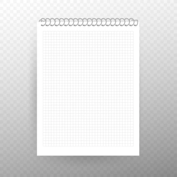 Blanco Realistische Spiraal Notitieblok Notebook Geïsoleerd Witte Vector — Stockvector