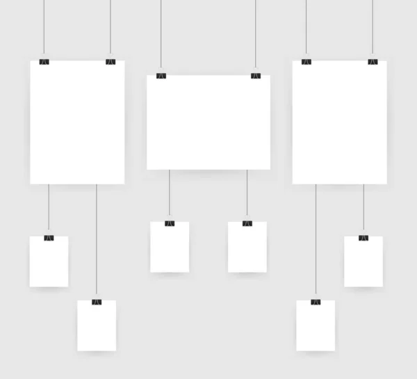 Набір Різнокольорових Скріплень Шматок Паперу Прозорому Фоні Кліричний Одяг Прозорому — стоковий вектор