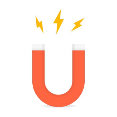 Kırmızı u biçimli mıknatıs vektör çizimi.