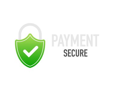 Güvenli bağlantı ikonu çizimi beyaz arkaplanda izole edildi, düz stil ssl kalkan sembolleri, korumalı güvenli veri şifreleme teknolojisi, https sertifika gizlilik işareti