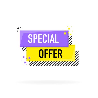 Özel teklif afişi. İndirim etiketi, uygulama simgesi