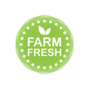 Yapraklı taze çiftlik etiketi. Doğal ürün tasarımı için harika..