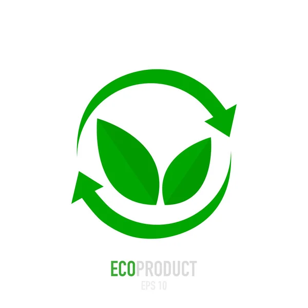 Eco Icono Verde Hoja Vector Ilustración Aislado — Vector de stock